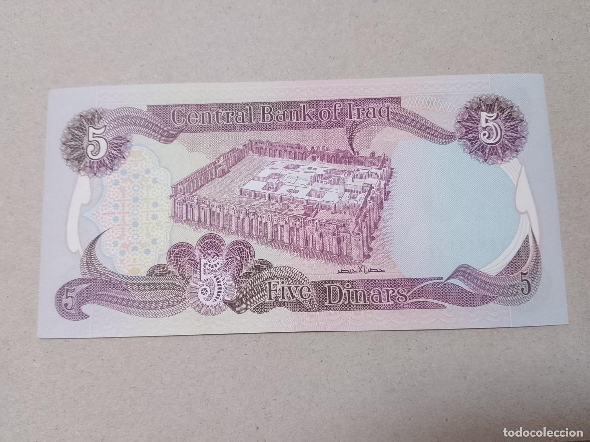 Billetes extranjeros: Billete Iraq, 5 DINARS, a&ntilde;o 1980, UNC