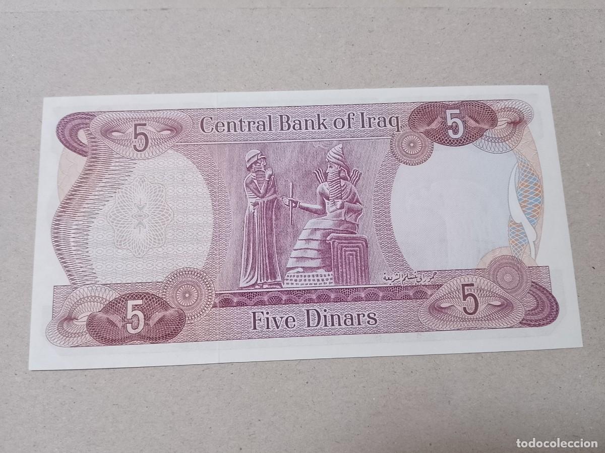 Billetes extranjeros: Billete Iraq, 5 DINARS, a&ntilde;o 1973, UNC - Foto 2