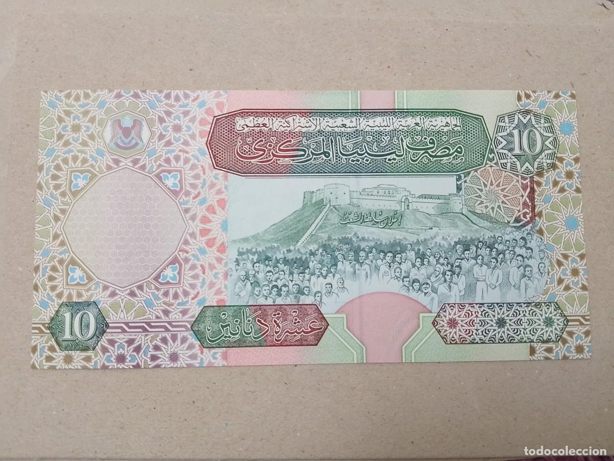 Billetes extranjeros: Billete Libia, 10 dinares, a&ntilde;o 2002, UNC - Foto 1