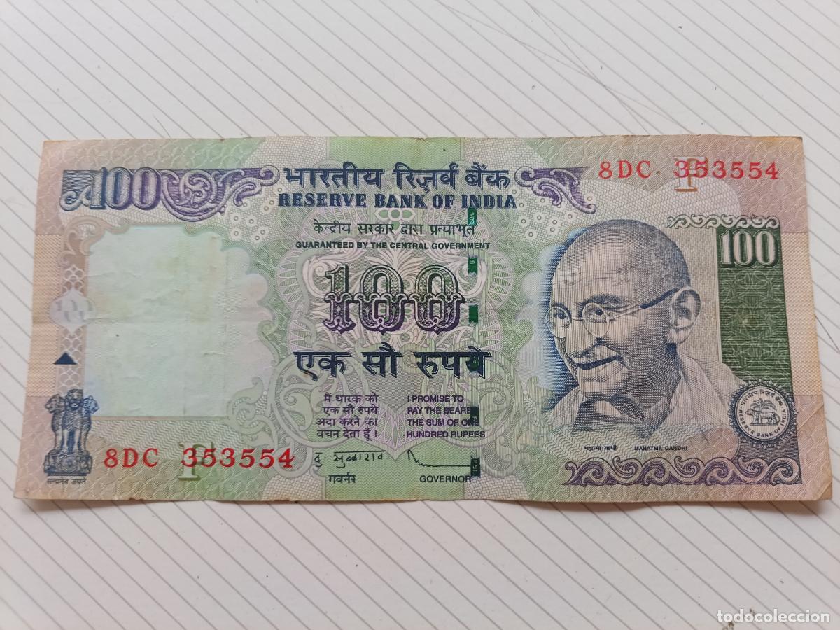 Billetes extranjeros: INDIA 100 RUPIAS MAHATMA GANDHI