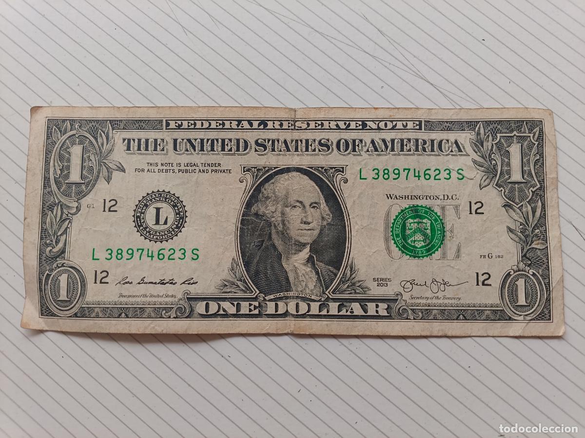 Billetes extranjeros: Estados Unidos. 1 dollar 2013