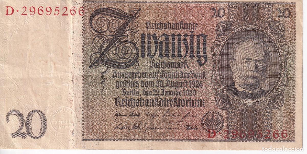 Billetes extranjeros: BILLETE DE ALEMANIA DE 20 MARK DEL A&Ntilde;O 1929
