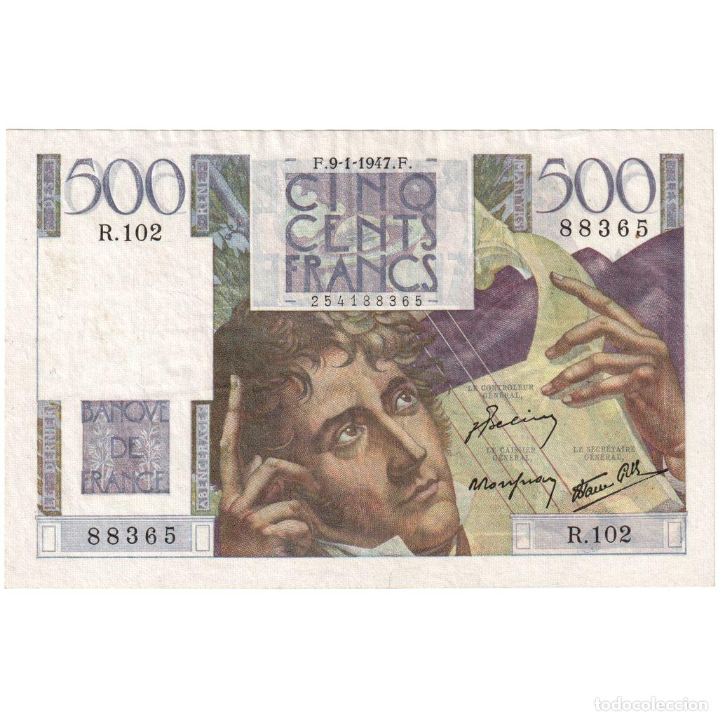 Billetes extranjeros: [#337002] Francia, 500 Francs, Chateaubriand, 1947-01-09, R.102, MBC