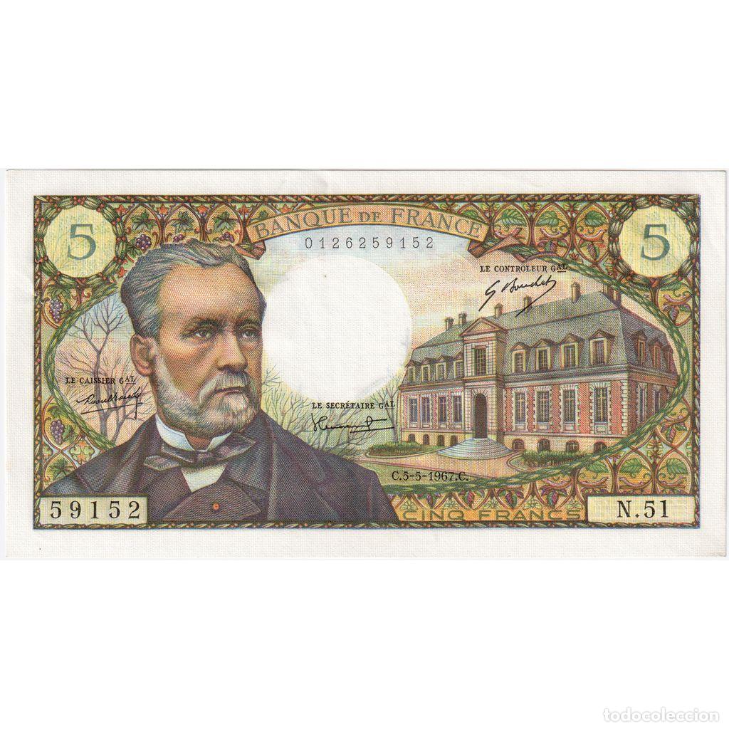 Billetes extranjeros: [#337005] Francia, 5 Francs, Pasteur, 1967-05-05, N.51, SC+