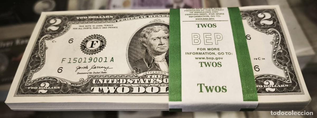 Notas Internacionais: Estados Unidos Taco 100 billetes 2 D&oacute;lares 2017A Pick 545 F - Atlanta GA Sc Unc