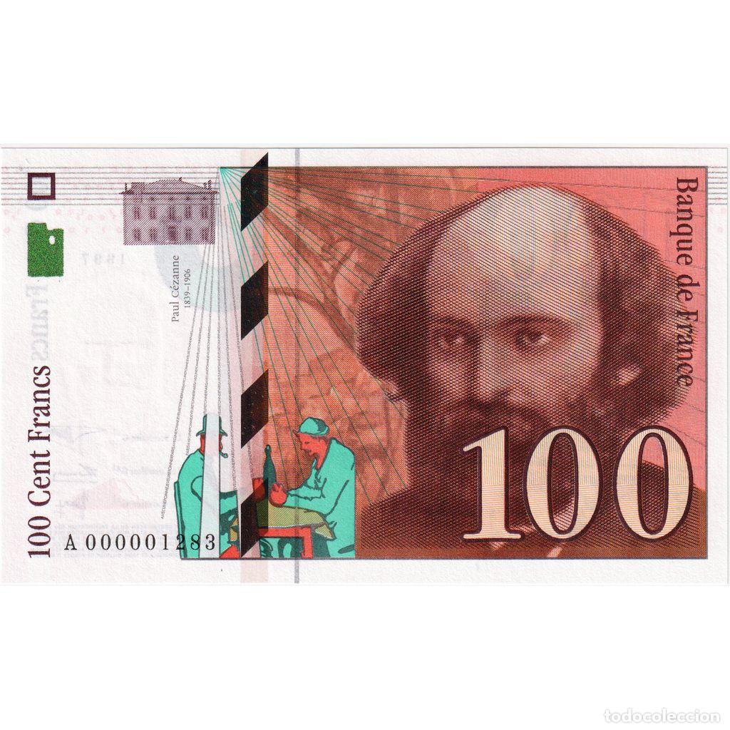 Billetes extranjeros: [#337017] Francia, 100 Francs, C&eacute;zanne, 1997, A.000001283, UNC