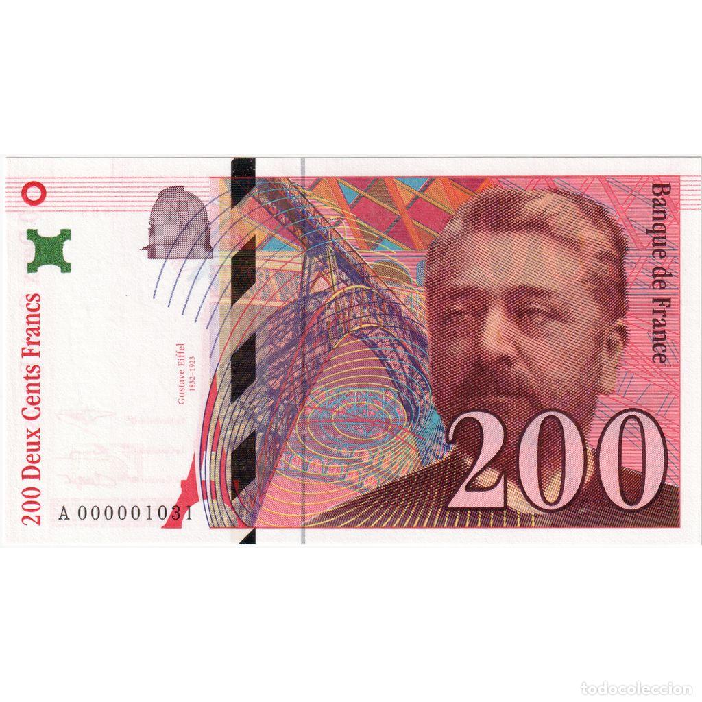 Billetes extranjeros: [#337016] Francia, 200 Francs, Eiffel, 1995, A.000001031, UNC