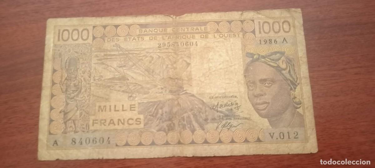 Billetes extranjeros: WEST AFRICAN STATES (COSTA DE MARFIL) 1.000 FRANCS 1986 F #115