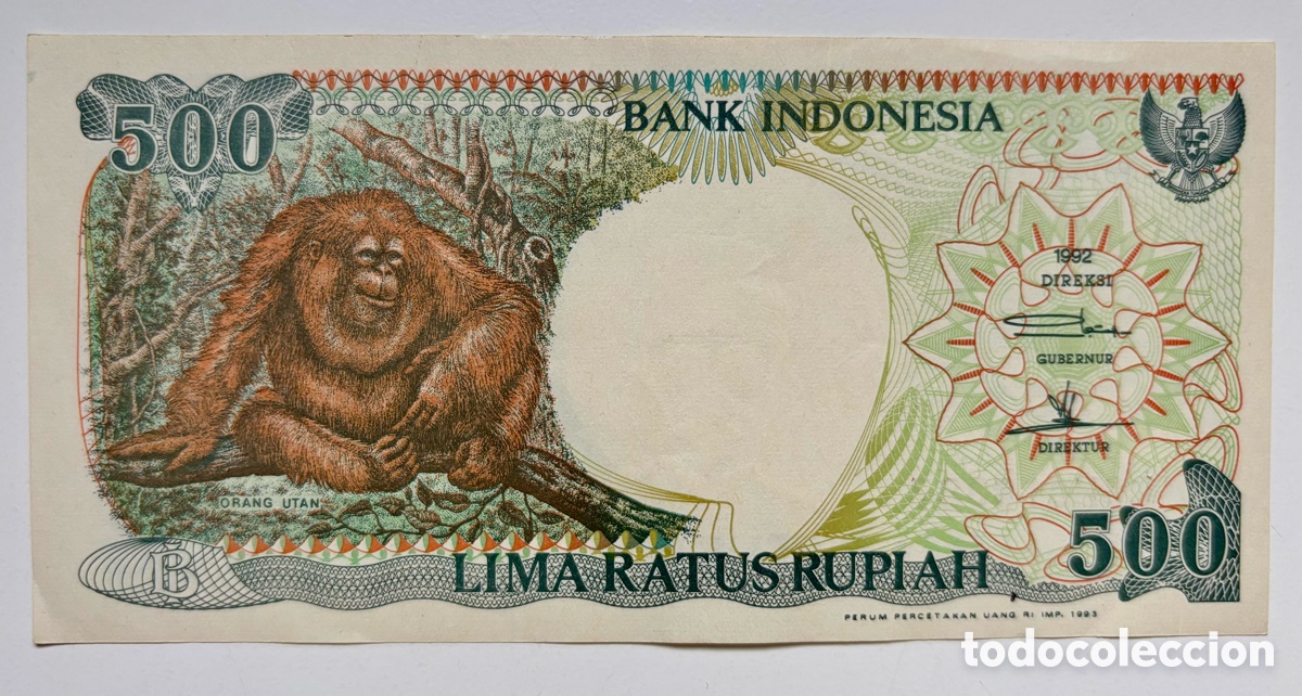Billetes extranjeros: Billete INDONESIA 500 Rupias 1992