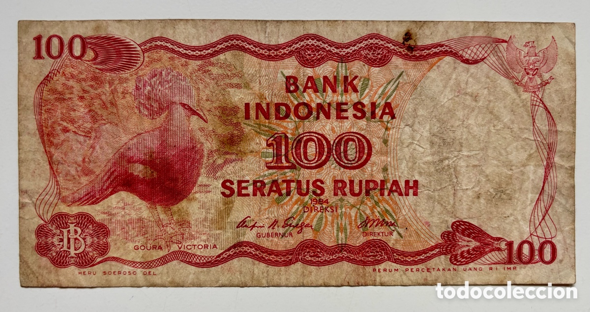 Billetes extranjeros: Billete INDONESIA 100 Rupias 1984