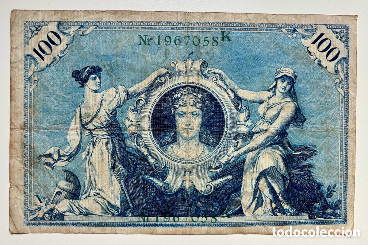 Billetes extranjeros: Billete ALEMANIA 100 Marcos 1908. Mark . Numeros Verdes