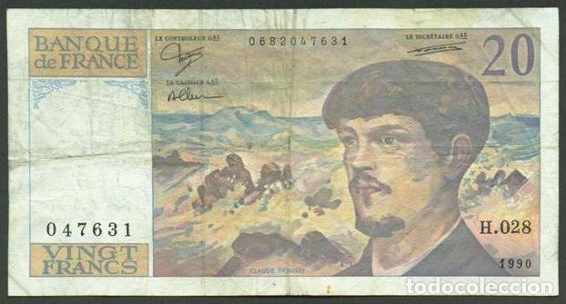 Billetes extranjeros: FRANCIA. 20 francs 1990. Pick 151. Claude Debussy.