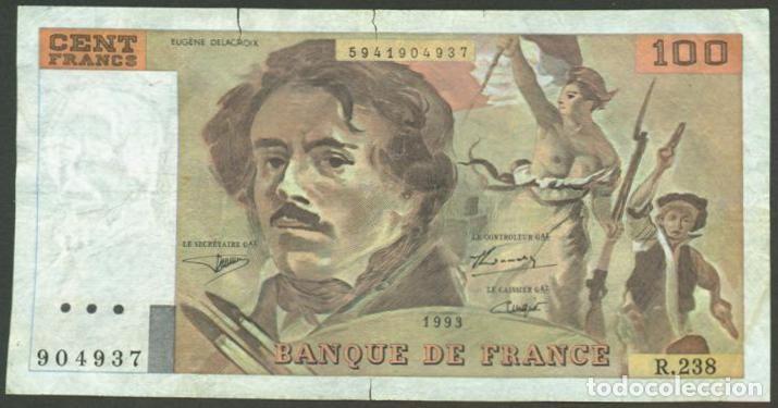 Billetes extranjeros: FRANCIA. 100 francs 1993. Delacroix. Pick 154g.