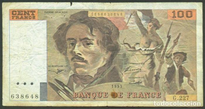 Billetes extranjeros: FRANCIA. 100 francs 1993. Delacroix. Pick 154g.