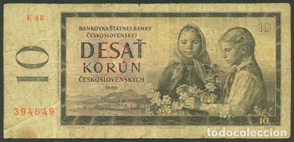 Billetes extranjeros: CHECOSLOVAQUIA. 10 korun 1960. Serie E. Pick 88 b.