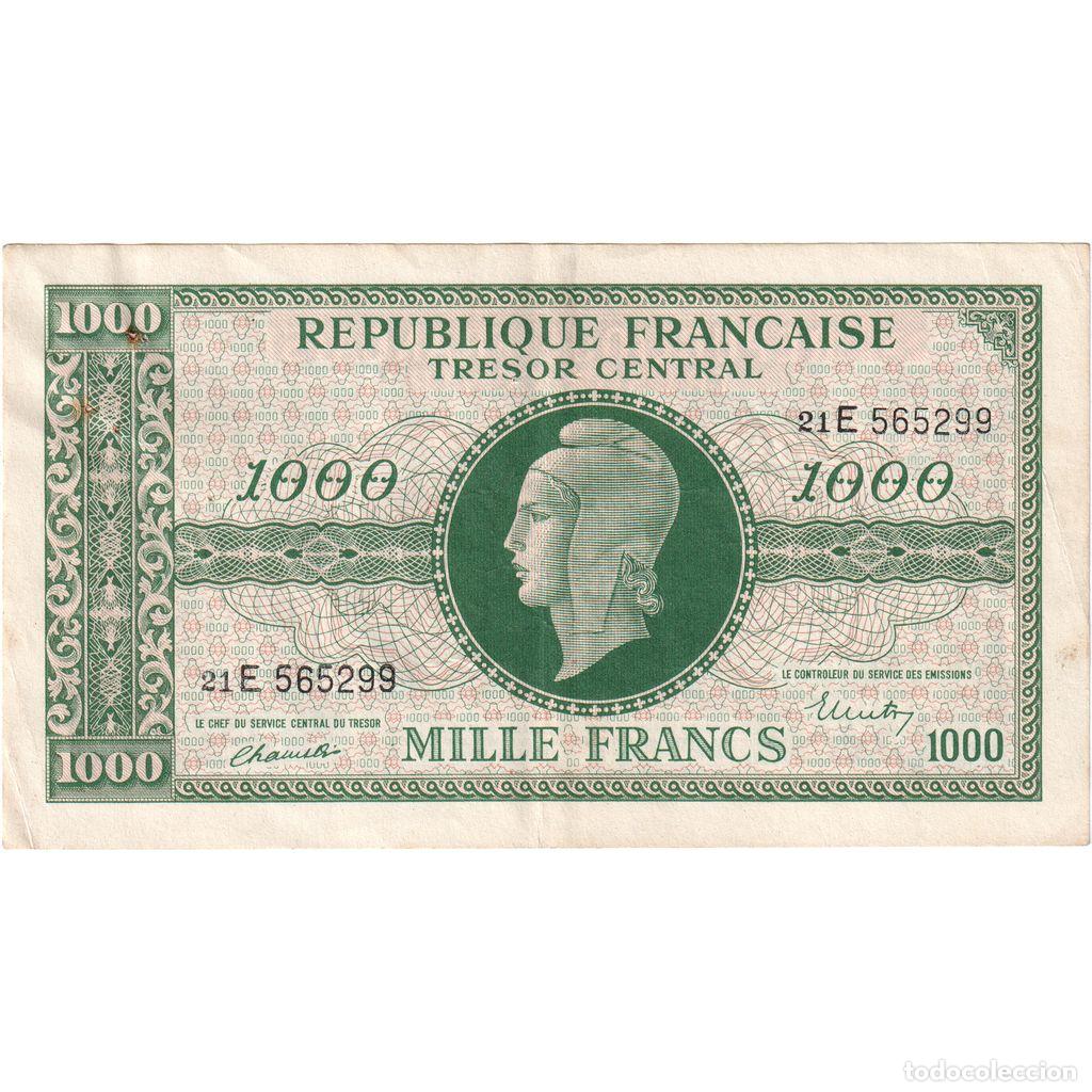 Billetes extranjeros: [#336982] Francia, 1000 Francs, Marianne, Undated (1945), 21E565299, RC+