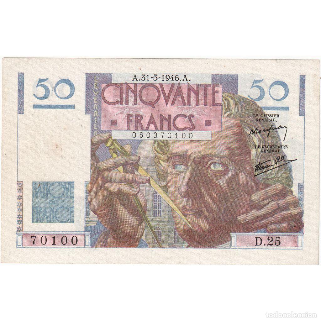 Billetes extranjeros: [#336988] Francia, 50 Francs, Le Verrier, 1946-05-31, D.25, MBC