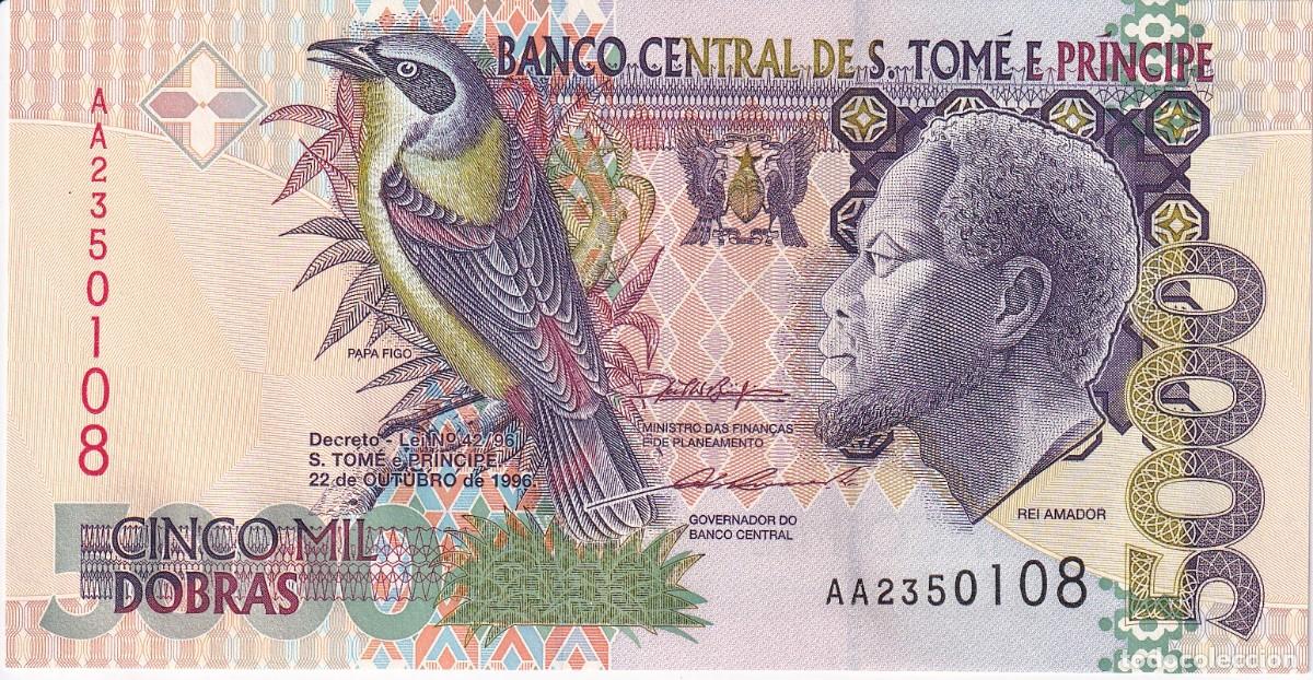 Billetes extranjeros: BILLETE DE SAO TOME E PRINCIPE DE 5000 DOBRAS DEL A&Ntilde;O 1996 SIN CIRCULAR (UNC)