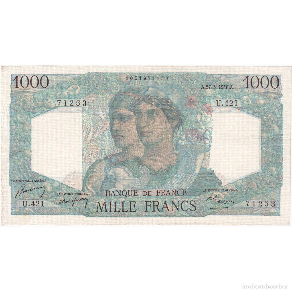 Billetes extranjeros: [#336999] Francia, 1000 Francs, Minerve et Hercule, 1948-05-27, U.421, MBC+