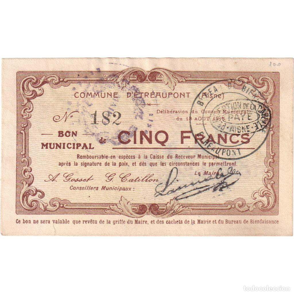 Billetes extranjeros: [#1515376] Francia, 50 Centimes, 1915-08-13, 8543, BC, Pirot:02-1309