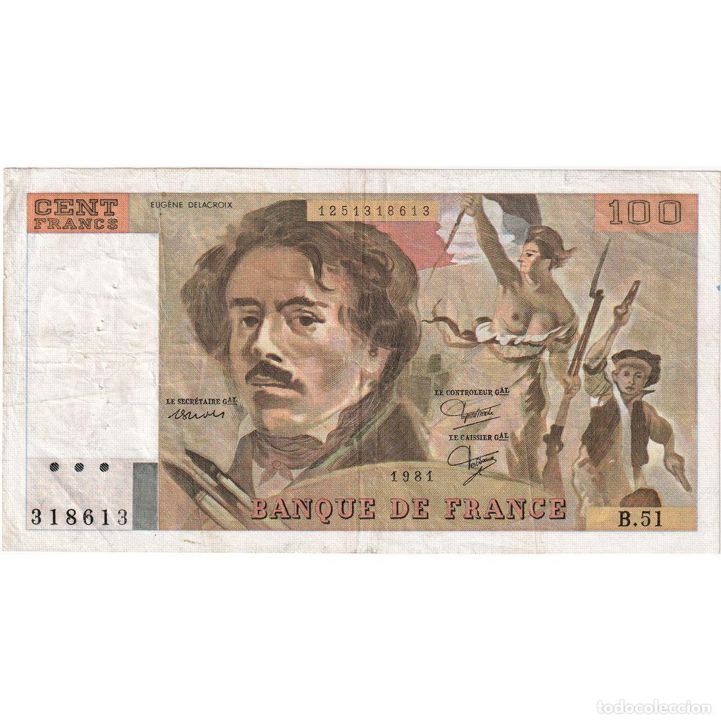 Billetes extranjeros: [#1515410] Francia, 100 Francs, Delacroix, 1981, B51, RC+