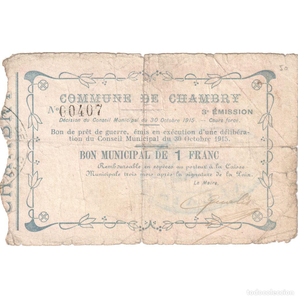 Billetes extranjeros: [#1515392] Francia, 1 Franc, 1915-10-30, 00407, BC, Pirot:02-1309
