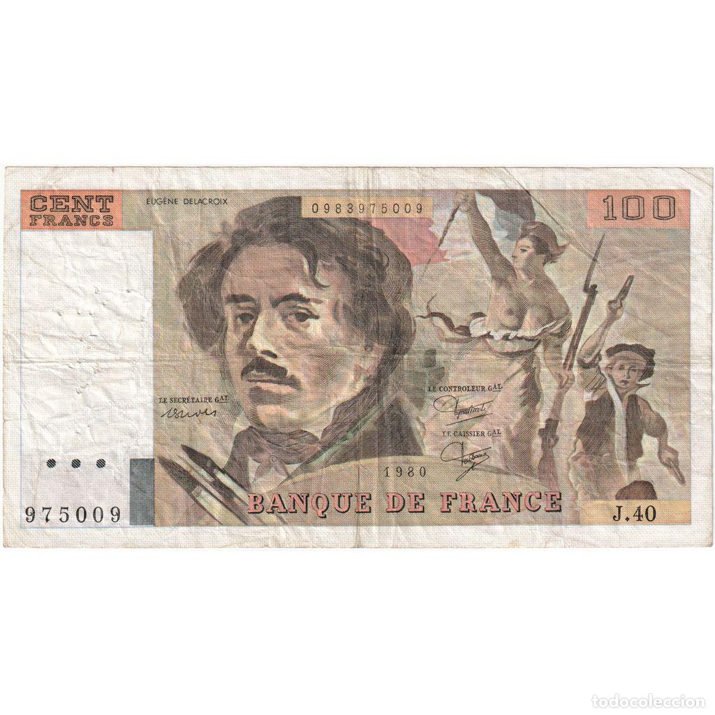 Billetes extranjeros: [#1515415] Francia, 100 Francs, Delacroix, 1980, J40, RC+