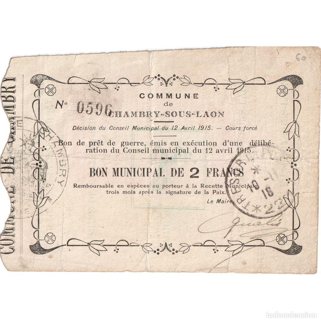 Billetes extranjeros: [#1515393] Francia, 2 Francs, 1915-04-12, 0596, BC, Pirot:02-1309