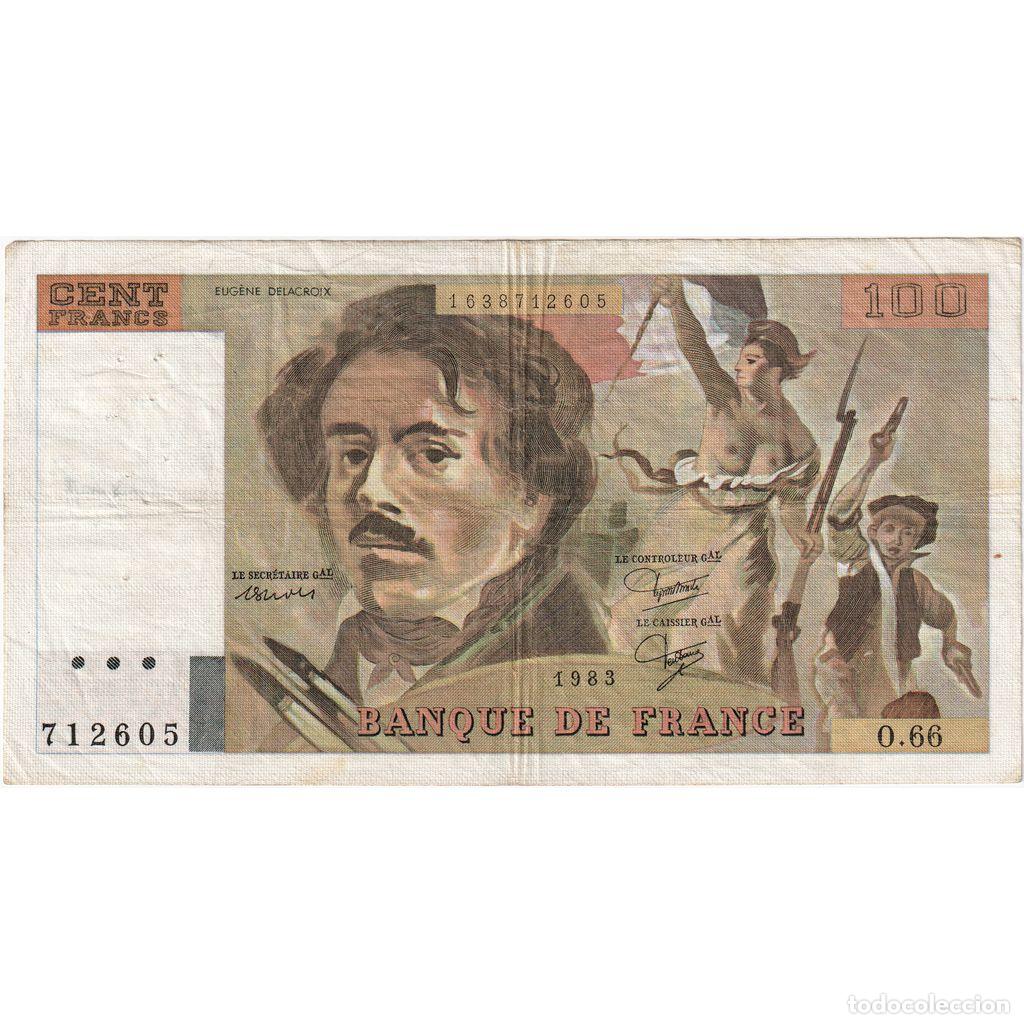 Billetes extranjeros: [#1515425] Francia, 100 Francs, Delacroix, 1983, O66, RC+