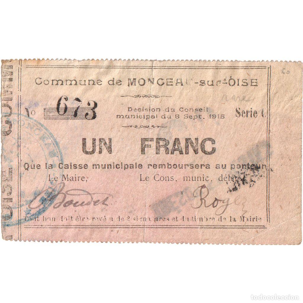 Billetes extranjeros: [#1515403] Francia, 1 Franc, 1915-09-08, 673, BC, Pirot:02-1309
