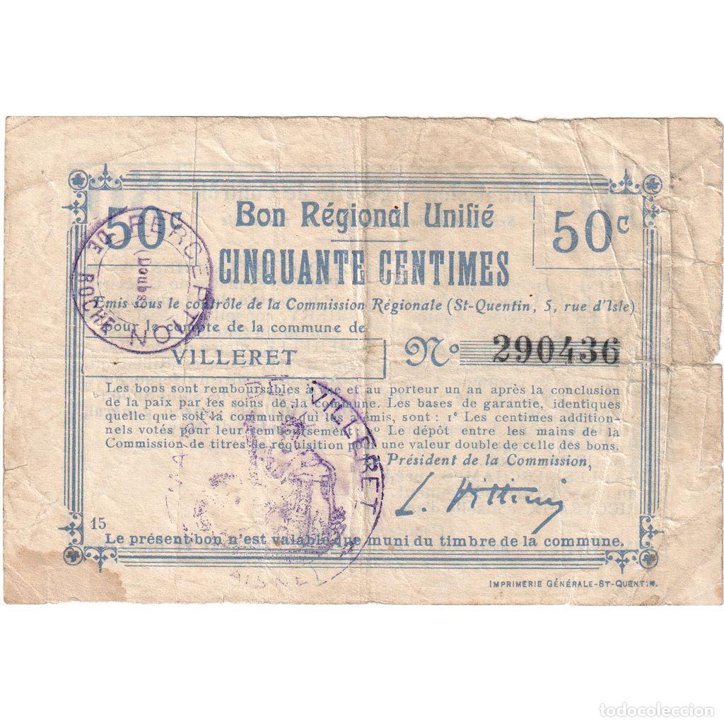 Billetes extranjeros: [#1515405] Francia, 50 Centimes, 290436, BC, Pirot:02-2404