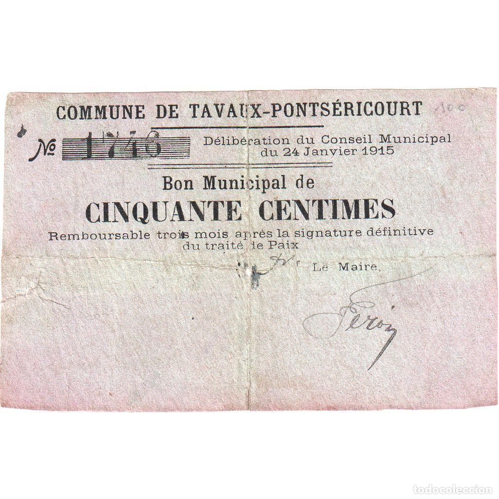 Billetes extranjeros: [#1515404] Francia, 50 Centimes, 1915-01-24, 673, BC, Pirot:02-1309