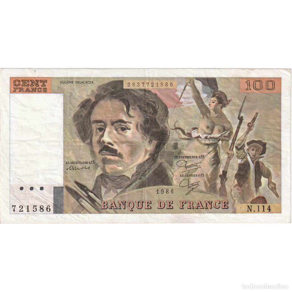 Billetes extranjeros: [#1515411] Francia, 100 Francs, Delacroix, 1986, N114, BC