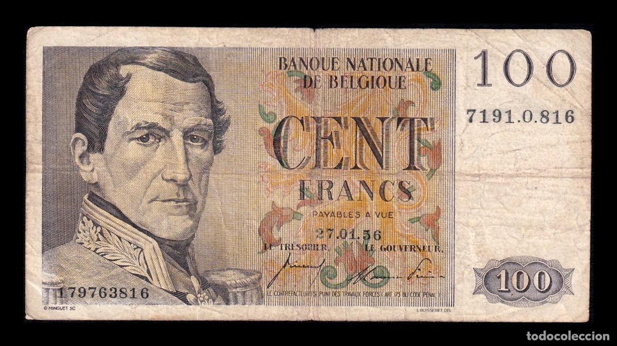 Billetes extranjeros: B&eacute;lgica 100 Francos Leopoldo I 1956 Pick 129b Bc/Mbc F/Vf