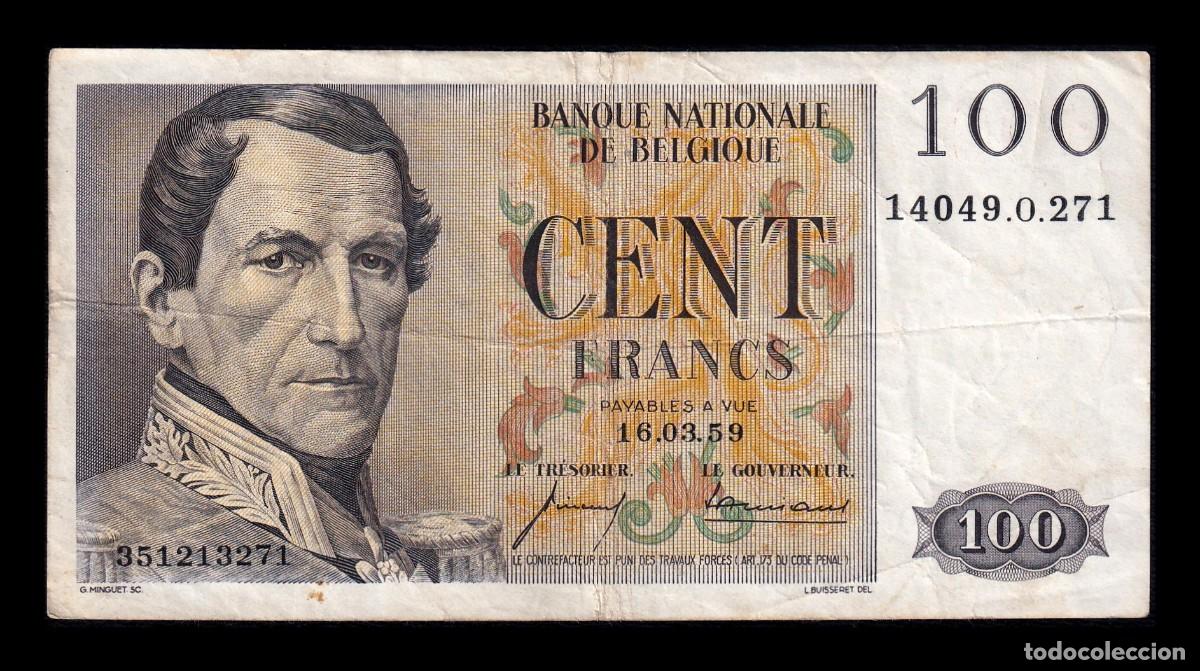 Billetes extranjeros: B&eacute;lgica 100 Francos Leopoldo I 1959 Pick 129c Bc/Mbc F/Vf