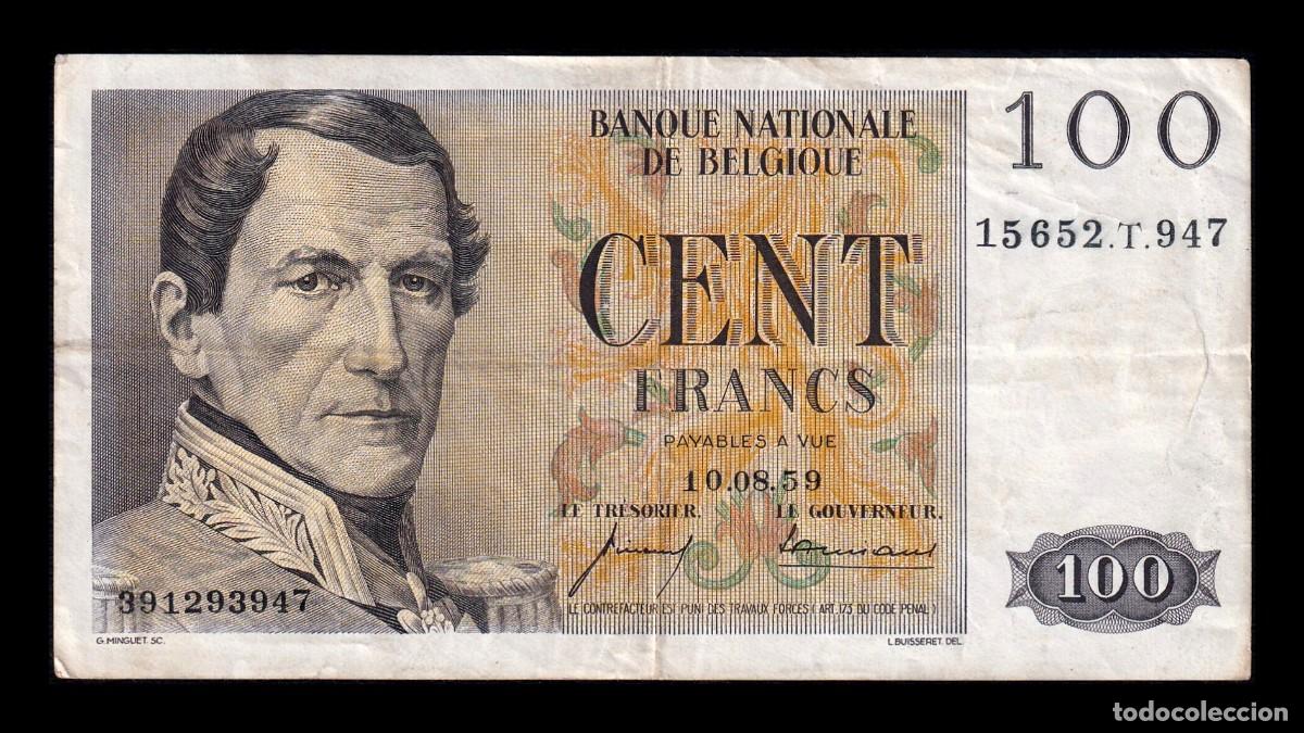 Billetes extranjeros: B&eacute;lgica 100 Francos Leopoldo I 1959 Pick 129c Bc/Mbc F/Vf