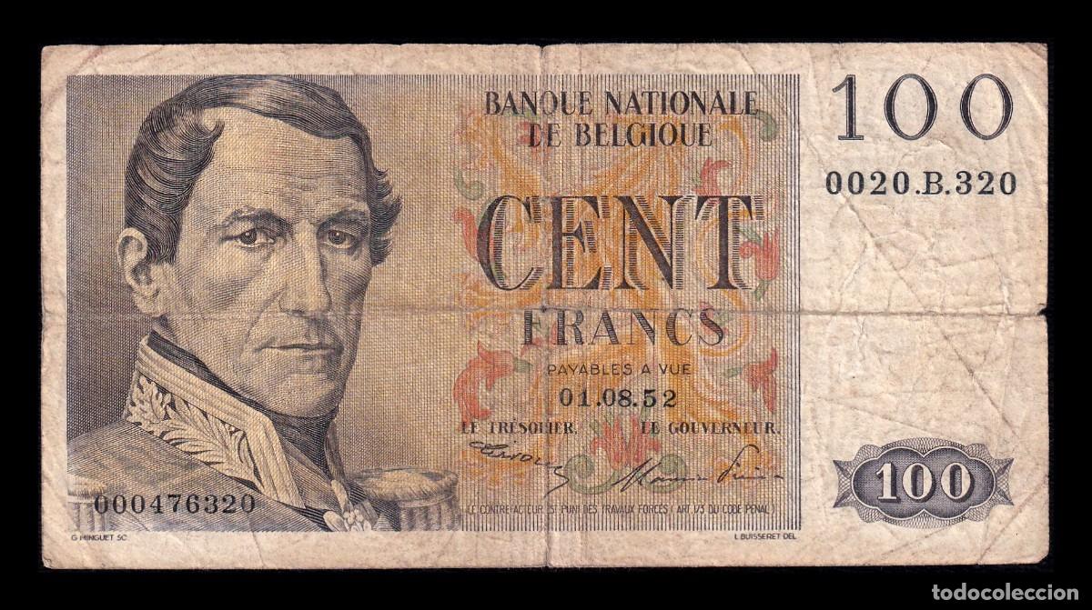 Billetes extranjeros: B&eacute;lgica 100 Francos Leopoldo I 1952 Pick 129a Bc/Mbc F/Vf
