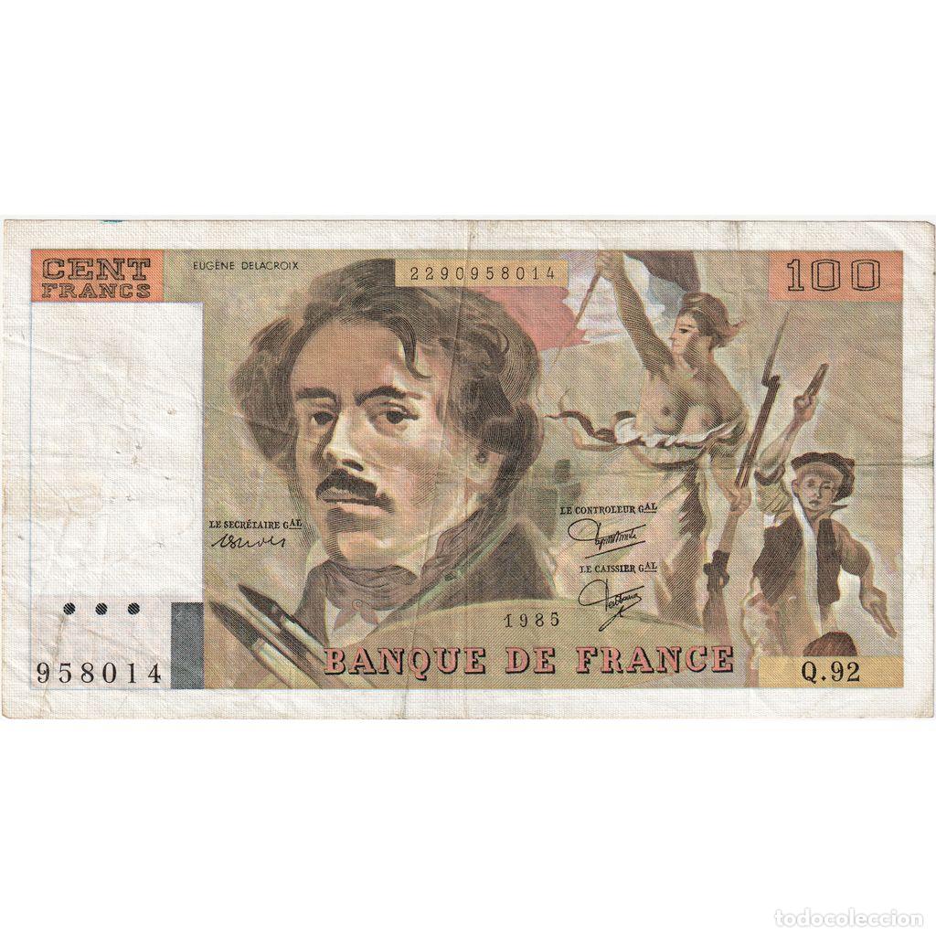 Billetes extranjeros: [#1515454] Francia, 100 Francs, Delacroix, 1985, Q92, RC+