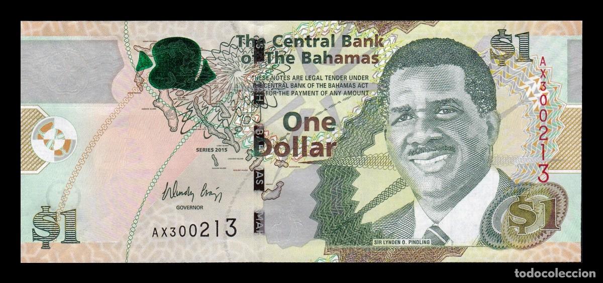 Billetes extranjeros: Bahamas 1 D&oacute;lar Lynden Pindling 2015 Pick 71Aa Sc Unc