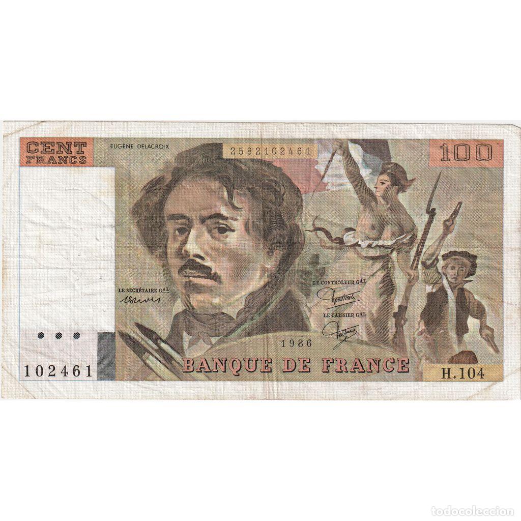 Billetes extranjeros: [#1515457] Francia, 100 Francs, Delacroix, 1986, H104, RC+