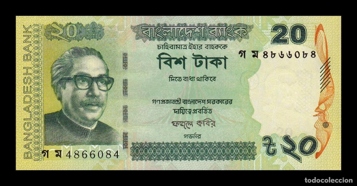 Billetes extranjeros: Bangladesh 20 Taka Sheikh Mujibur Rahman 2016 Pick 55Ae Sc Unc
