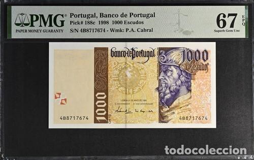 Billetes extranjeros: PORTUGAL * BILLETE 1000 ESCUDOS 1998 * PMG-67 EPQ (IC-1896)