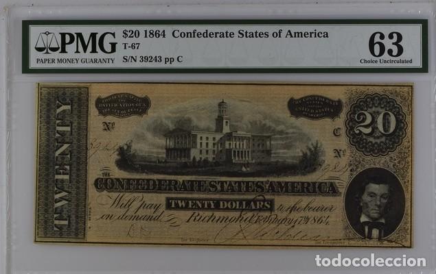 Billetes extranjeros: ESTADOS UNIDOS * BILLETE 20 DOLLARS 1864 * PMG-63 (IC-1898)