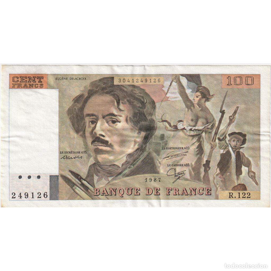 Billetes extranjeros: [#1515465] Francia, 100 Francs, Delacroix, 1987, R122, BC