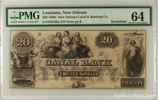 Billetes extranjeros: ESTADOS UNIDOS * BILLETE 20 DOLLARS 1850 LOUISIANA * PMG-64 (IC-1900)