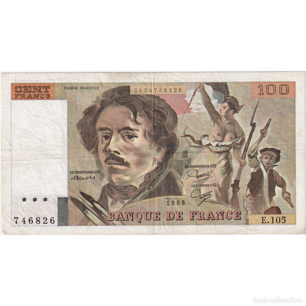 Billetes extranjeros: [#1515461] Francia, 100 Francs, Delacroix, 1986, E105, BC