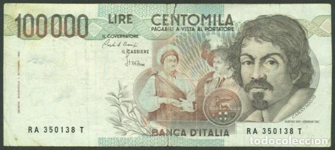 Billetes extranjeros: ITALIA. 100000 lire 1983. Pick 110 a. Caravaggio.