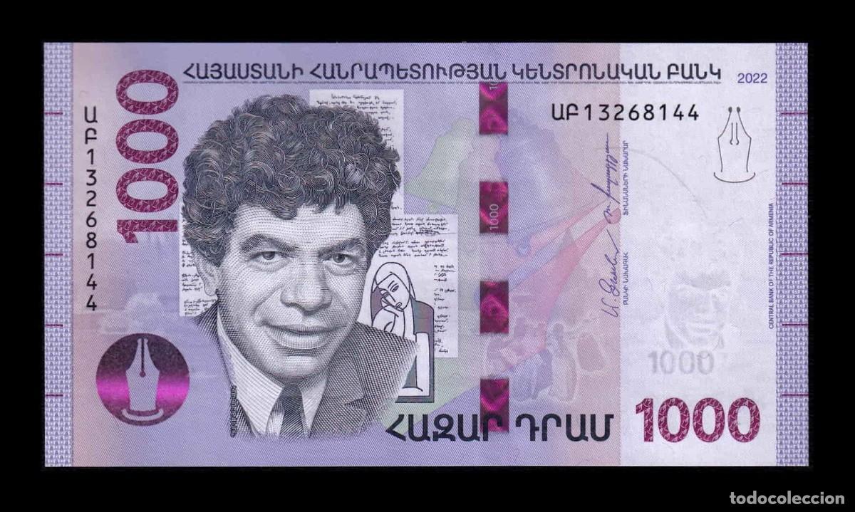 Billetes extranjeros: Armenia 1000 Dram Paruyr Sevak 2022 Pick 61b Sc Unc