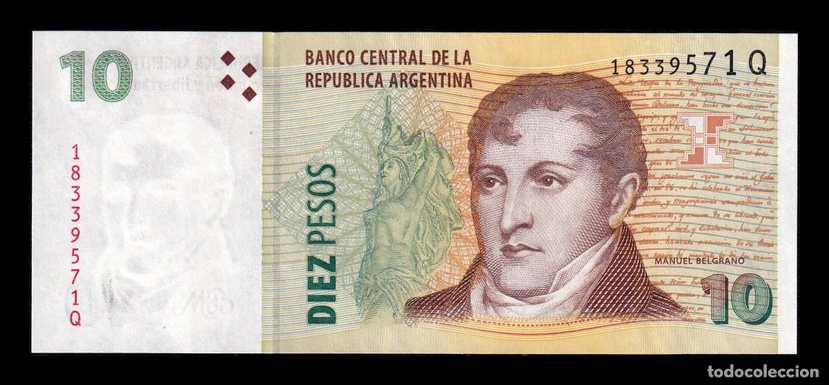 Billetes extranjeros: Argentina 10 Pesos Manuel Belgrano 2003 Pick 354b Serie Q Sc Unc