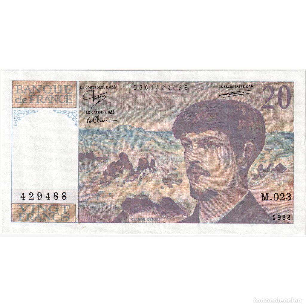 Billetes extranjeros: [#337010] Francia, 20 Francs, Debussy, 1988, M.023, UNC